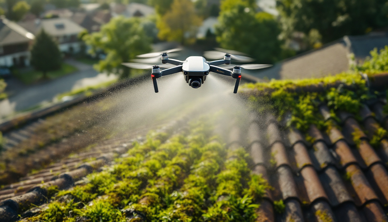 Nettoyage toiture drone : économisez avec notre service innovant