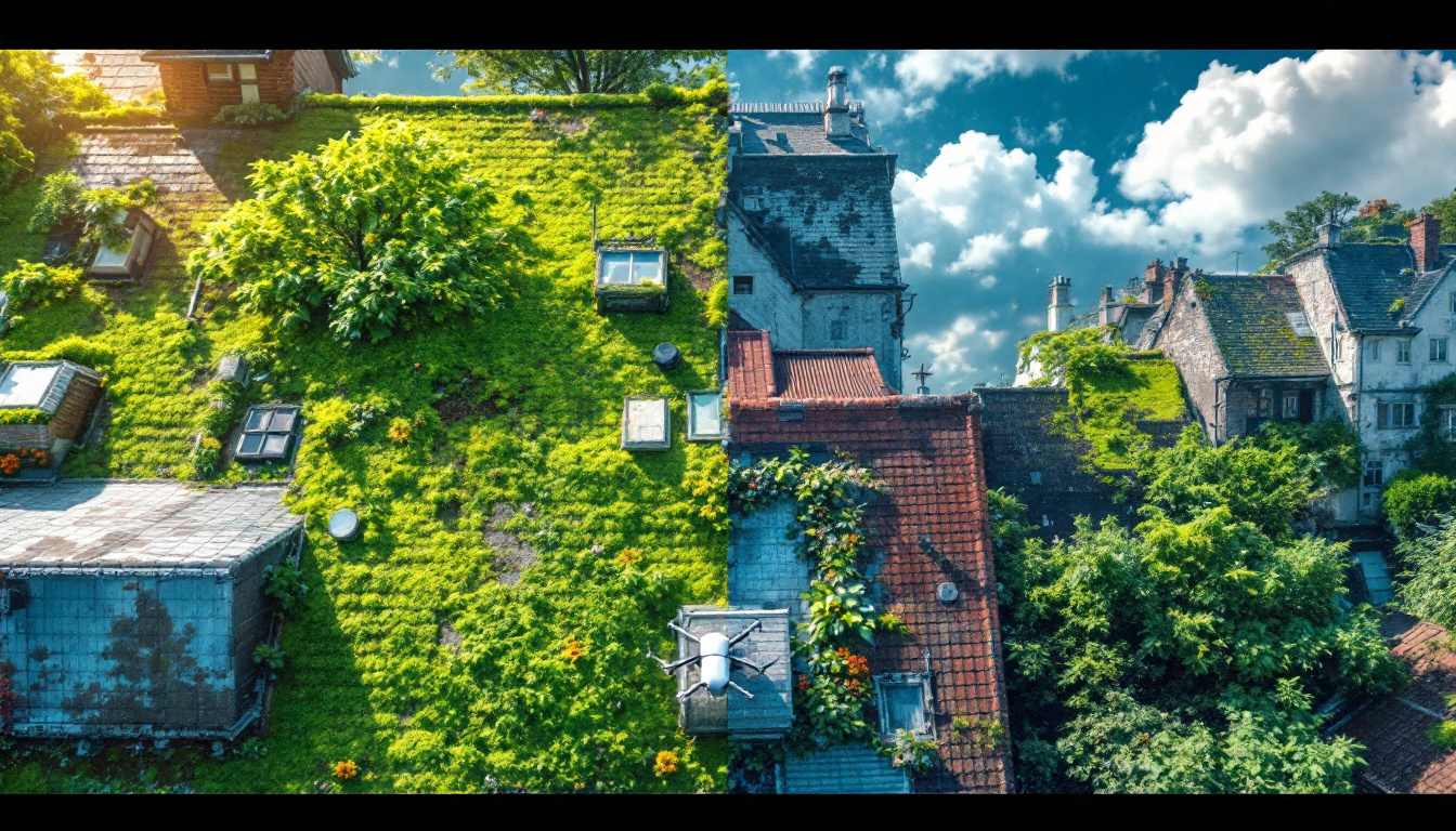 Nettoyage toiture drone : économisez avec notre service innovant
